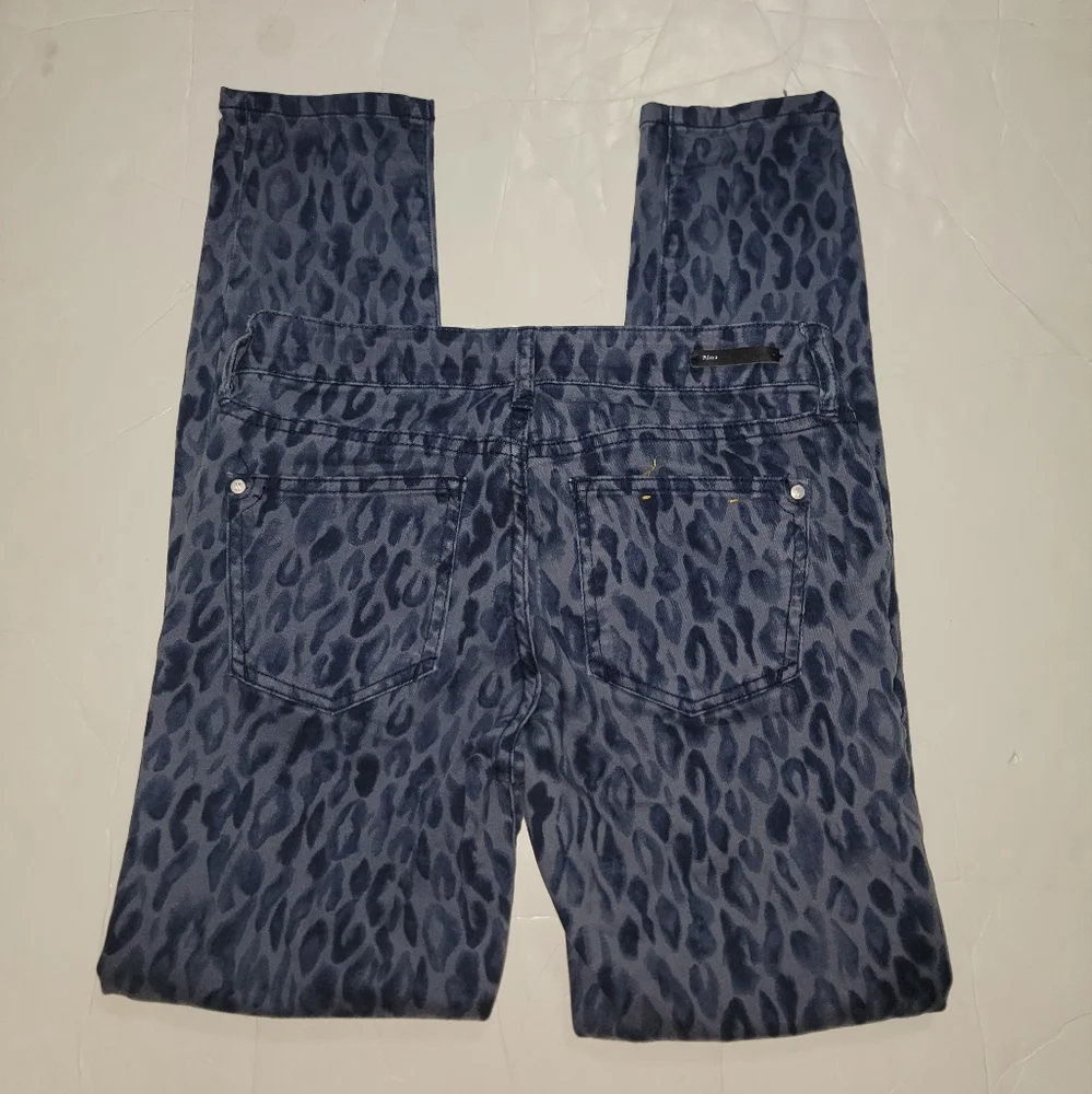 Anthropologie Pilcro And The Letterpress Skinny Jeans Size 25 Blue Leopard - Picture 6 of 12